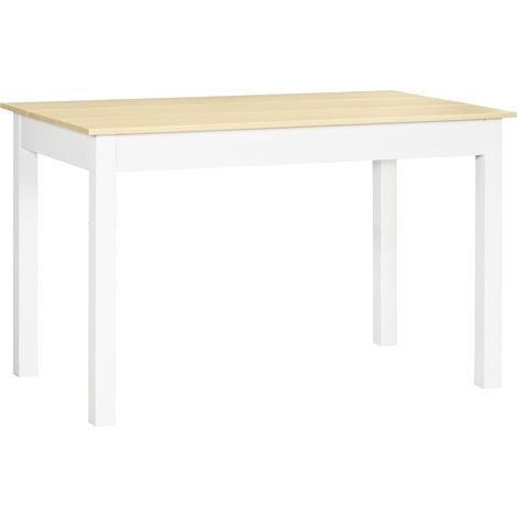 Table à manger 4-6 personne SOLIS aspect bois clair et blanc (1/5)