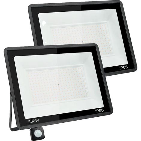 Projecteur à détecteur de mouvement, étanche, plage de détection réglable, 200W 2PCS, Lumière chaude-a (1/2)