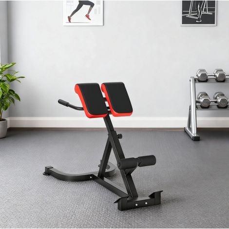 Verstellbare Hyperextensionsbank aus Stahl, 112 x 62 x 88 cm, rot und schwarz HAVRYA (1/5)
