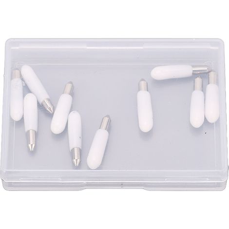 Lot de 10 lames pointues de rechange, angle 45°, acier allié, grain moyen-grossier, pour machine de découpe DIY