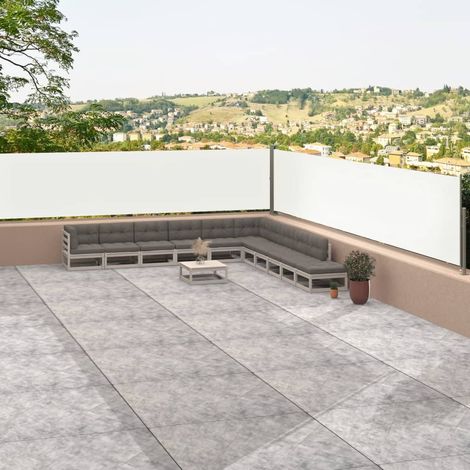 Auvent latéral rétractable Paravent extérieur Brise Vue Rétractable pour Jardin, Balcon, terrasse Crème 117x1200 cm NDTN3238698 (1/5)