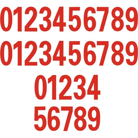 30pcs 9,8cm Autocollants pour Boîte aux Lettres, 0-9 Autocollants Chiffres Autocollants Numérotés Number Stickers pour Extérieur Enseignes Voitures Porte Fenêtre Numéro Adresse (Rouge) (1/5)
