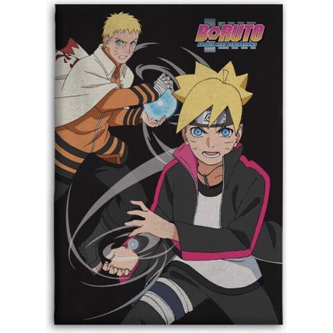 Plaid polaire Boruto - Naruto Next Generations - Noir