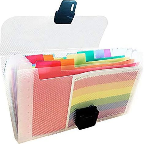 Organisateur de document Rainbow Multicolore Plastique Trieur Extensible Petit Portable A6 Extensible 13 Compartiments Accordéon Trieur Classeur de Documents Porte-documents (1/5)