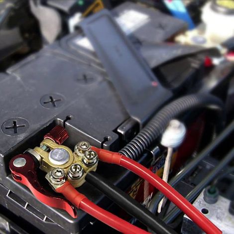 Connecteur De Borne De Batterie - 4 Voies - Laiton Et Acier - Pour Voiture Fourgonnette Caravane Camion - 2 Pièces (1/5)