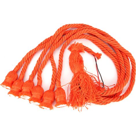 Ortviai Lustre suspendu en corde en nylon rétro style campagnard, 6 lampes, E27, 1 m, 85-260 V