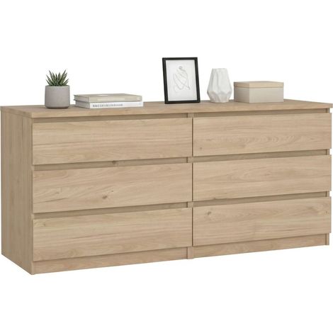 Dmora - Credenza Victoire, Buffet da soggiorno, Madia da salotto, Dispensa da cucina, 154x50 h68 cm, Rovere