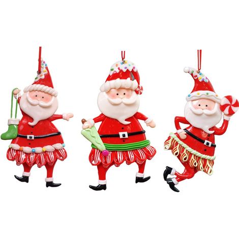 Décorations de Noël 2021 : Pendentif chaussettes Père Noël, pendentif sapin de Noël, cadeau pour les amis et la famille (1/5)