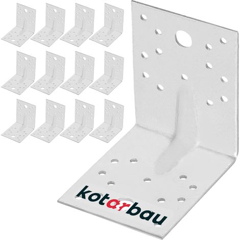KOTARBAU® 25 Pièces Équerre De Fixation - Acier Galvanisé - 100 x 100 x 80 mm - Argent - Renfort D'Angle Métal - Équerre de Fixation Renforcée - 90 Degrés (1/5)