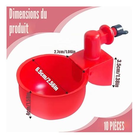 Poultry Fountains and Sprinklers Chicken Waterers Automatic Chicken Drinker Suitable for Chicks, Geese, DIY Drinking Bowl (1/4)