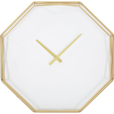 Horloge murale octogonale dorée 56 x 6,5 x 56 cm (1/5)