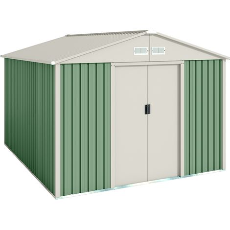 Caseta de jardín metálica Galliv 7,86m2 - 10 años garantía - 261x301x198cm. Cobertizo jardin