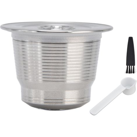 Filtre à Capsules de Café Réutilisable en Acier Inoxydable pour Machine Nespresso avec Brosse et Cuillère (1/5)