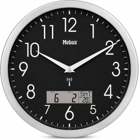 Horloge murale radio-pilotée analogique de 30 cm - Facile à lire et (1/5)