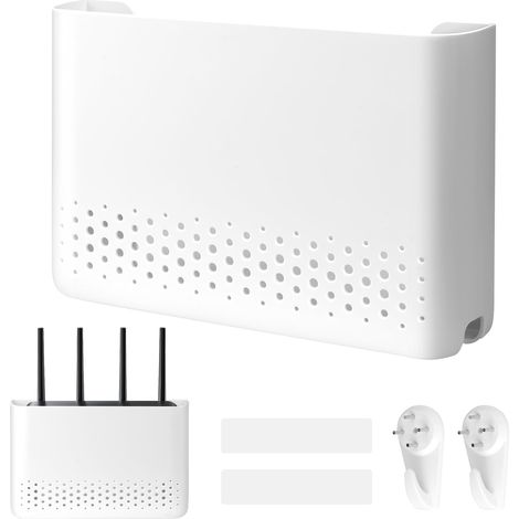 Armoire pour routeur, 25,5 x 17 x 5,5 cm, pour cacher le routeur, la boîte de routeur, la boîte Wi-Fi, cacher le câble TV, routeur WiFi, boîte de rangement pour bureau, maison, chambre (1/5)