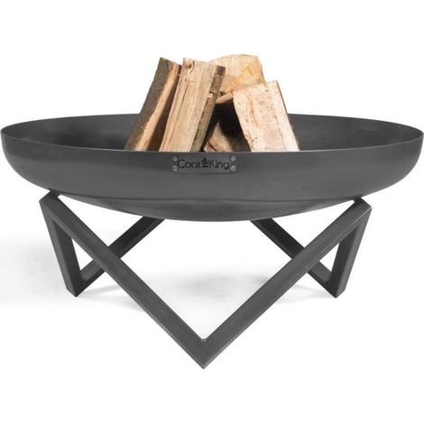 Cheminée ouverte d'extérieur, 70cm de diamètre, acier naturel, CookKing, 111373
