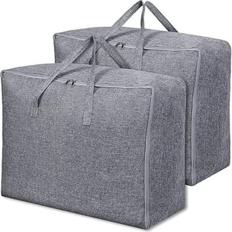 Lot de 2, Sac de Rangement pour Couette en épais, Sac Rangement Vetement Sous Lit Housse Rangement Couette avec Poignée Renforcée pour Édredons Couvertures Oreillers Vestes, 70cmx50x30cm,105L (1/5)