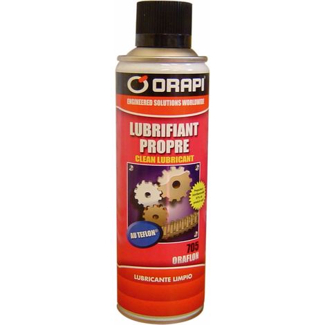 Lubrifiant propre Oraflon 4705A2 – 250 ml – Résiste à l'eau et aux lavages – Pour lubrification statique et dynamique – Orapi (1/4)