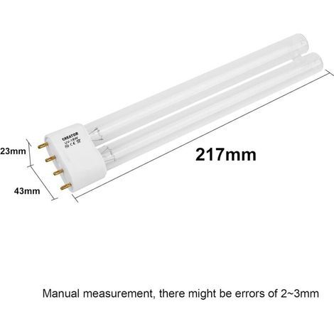 18W G23 UVC-Lampenröhre – Länge 217mm – Lebensdauer 8000 Stunden – Für Teich-UVC-Filter und Kläranlagen (1/4)