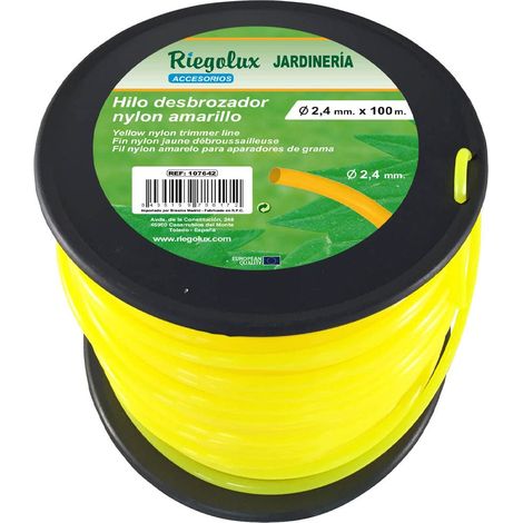 Riegolux 107642 Filo Decespugliatore Nylon Rotondo, Giallo, 2,4 mm x 100 m (1/3)
