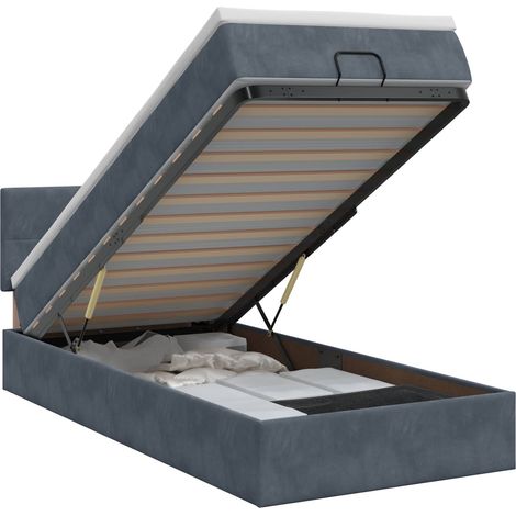 Maison Exclusive - Letto ottomano con materasso Grigio Scuro 100 x 200 cm Velluto (1/5)