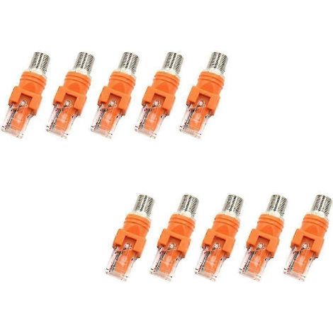 10 adaptateurs coupleurs coaxiaux mâles de type F vers RJ45 (1/5)