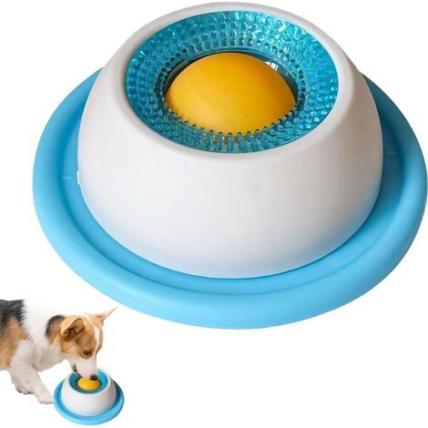 Lecknapf für Hunde, Leckspielzeug für Hunde und Katzen, rutschfester Lecknapf mit drehbarer Kugel zur Linderung von Angstzuständen bei Haustieren
