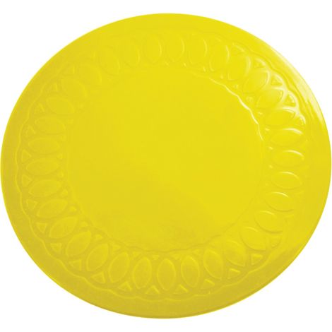 Set de Table Dessous de Verre Ronde en Caoutchouc de Silicone Jaune Diamètre 19 cm