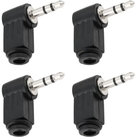4X Adaptateurs Audio à Souder Prise Jack Stéréo 3,5 Mm Angle de 90 Degrés pour Casque Lecteurs MP3 Haut-parleurs (1/4)