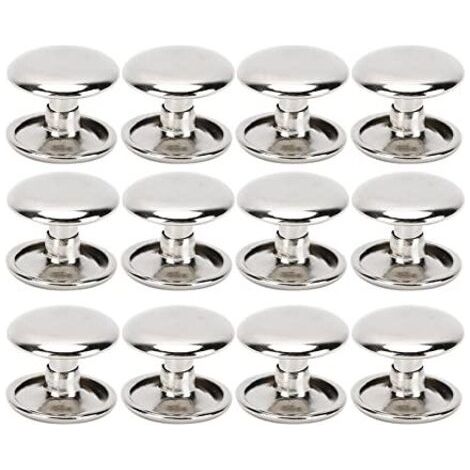 Lot de 200 rivets tubulaires en métal à double tête pour cuir, réparation, sacs, ceintures, chaussures, couture, décoration, 12 x 10 mm (argent) (1/5)