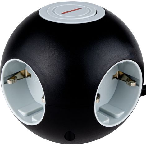 Multiprise REV Powerglobe avec interrupteur, 4 prises, noir/gris