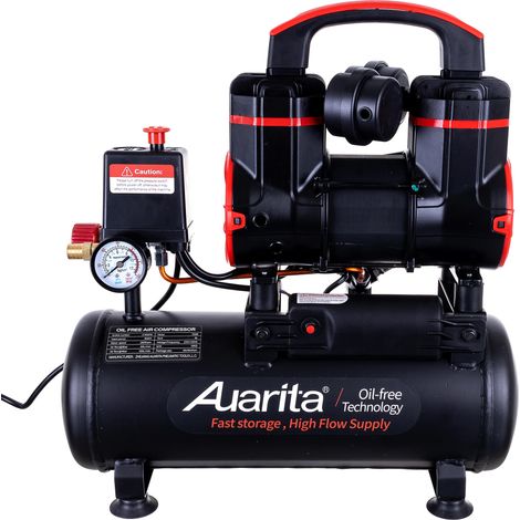 Compresor de doble pistón sin aceite, 8 litros, capacidad 140 L/MIN PRO (1/5)