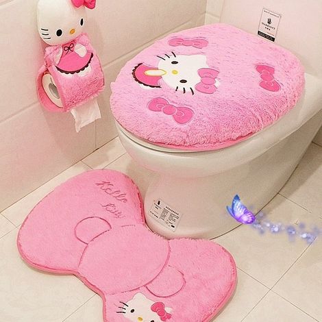 Ensemble de 3 tapis de bain à motifs de dessins animés, tapis de bain, ensemble de salle de bain, tapis de toilette ultra doux, tapis antidérapant (1/5)