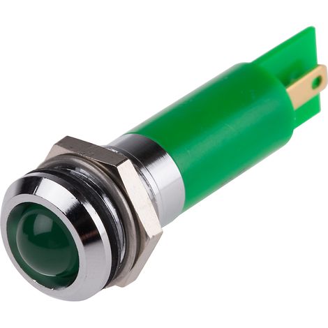 Voyant LED lumineux Vert RS PRO, dia. 12mm, 230V c.a., IP67 ( Prix pour 1 )