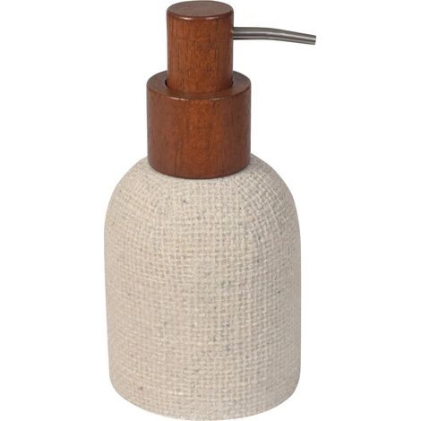 CRAFT Distributeur de savon sur pied, acacia/beige (1/2)
