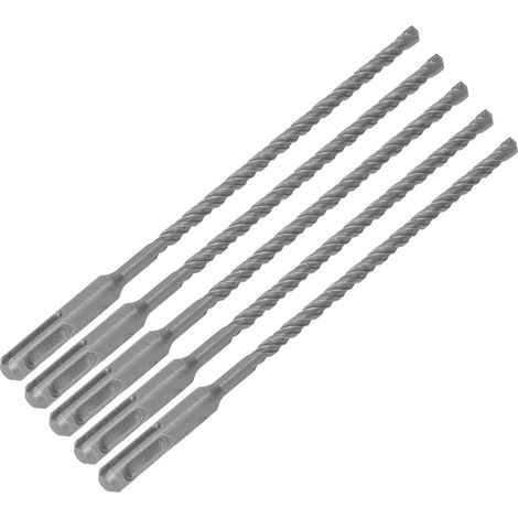 5-teiliges Beton- und Ziegelmeißel-Bohrerset, 210 mm x 6 mm SDS-Plus-Schaft, Hartmetall, Doppelschneidspirale, professioneller Bohrhammer (1/5)