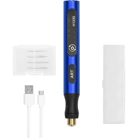 Stylo de meulage électrique compact pour nail art, polissage, gravure et gravure de lettres métalliques, rechargeable par USB, 3 vitesses réglables (1/5)