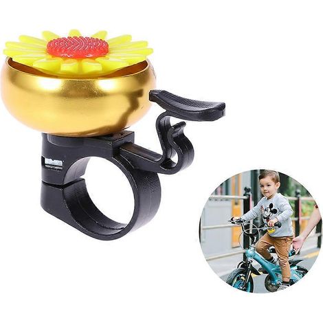Sonnette de vélo (lot de 2) en forme de tournesol, couleurs assorties (1/5)