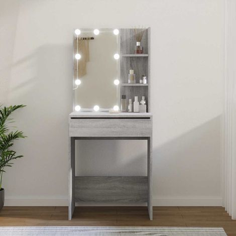 vidaXL Coiffeuse avec LED sonoma gris 60x40x140 cm (1/5)