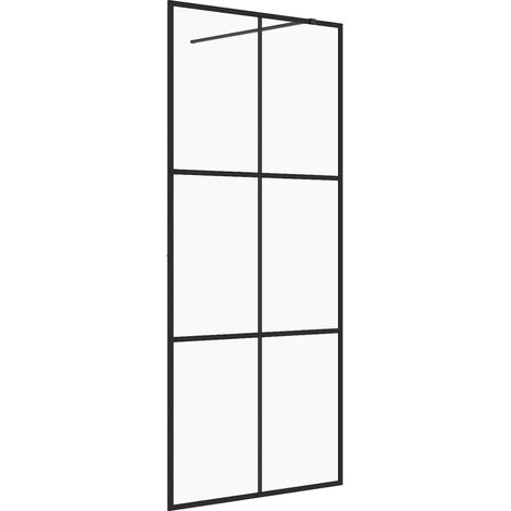 Paroi de douche avec verre ESG transparent 90 x 195 cm noir