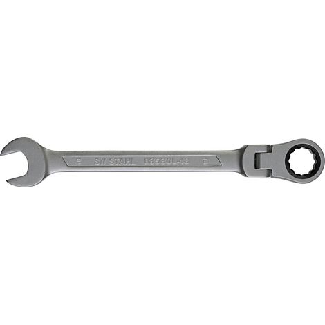 SW-Stahl 03530L-18 Gabelringratschenschlüssel 18 mm I Ringschlüssel mit Gelenk I 72 Zähne I Maulschlüssel mit Ringratsche I Ringratschenmaulschlüssel SW 18