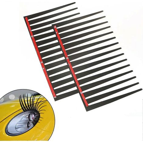 Cils de voiture, autocollants pour phares de voiture noirs, autocollants décoratifs pour le style automobile (2 paires) (1/5)