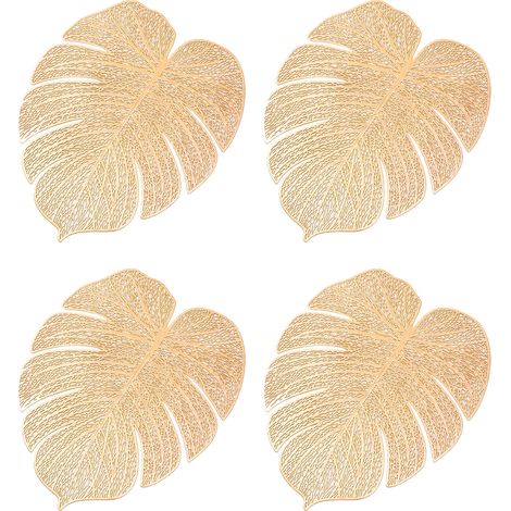 Set De Sous-Plats En Forme De Feuille - 4 Pièces - Pour Table À Manger Cuisine Salle À Manger - Décoratif Et Fonctionnel (1/5)