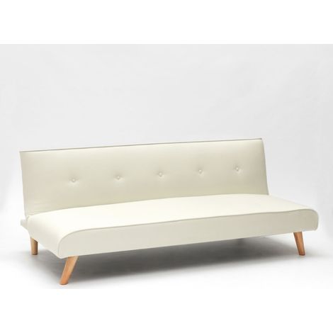 Divano letto in tessuto 2 posti per salotto e soggiorno design Larimar - Bianco