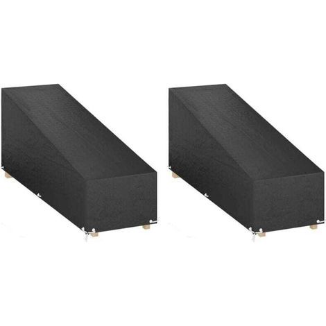 Housses pour chaise longue 2 pcs 12 œillets 205x75x40/70 cm PE (1/5)