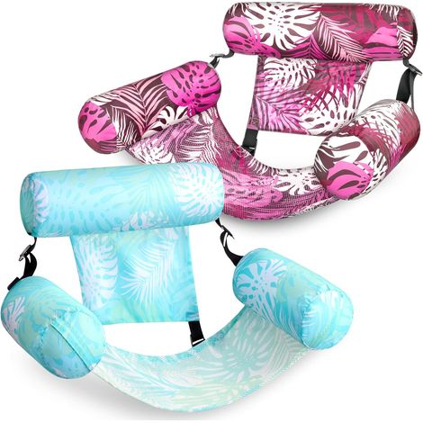 Bouées Gonflables pour Adultes, Lot de 2 Chaises Longues Flottantes, Piscine Gonflables pour Adultes, Chaise Flottante pour Fêtes, Été, Plage, Lac, Aquatique (1/5)