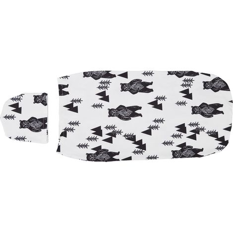 SAC DE COCON DOUDOU ANTI-SURSAUT POUR BÉBÉ - ENSEMBLE COUVERTURE ET BONNET POUR NOURRISSONS 0-3 MOIS (1/5)