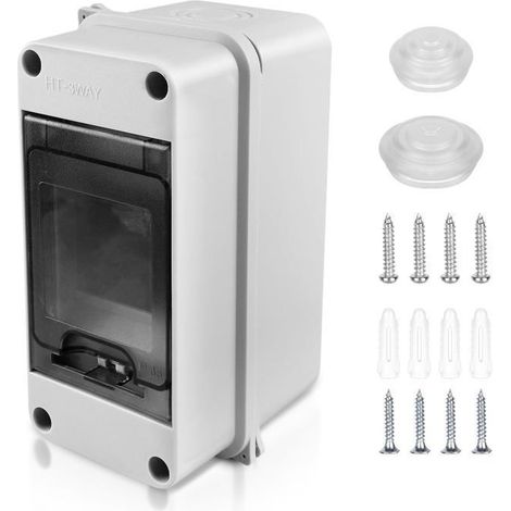 Coffret électrique extérieur étanche IP65 – 1 rangée, 3 modules, ABS 153 × 90 × 72 mm, porte transparente (1/5)