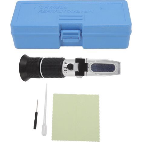 Réfractomètre portable Brix 0–80 % pour mesurer le taux de sucre dans jus, sirops et boissons fruitées – Précis, léger et prêt à l’emploi (1/5)