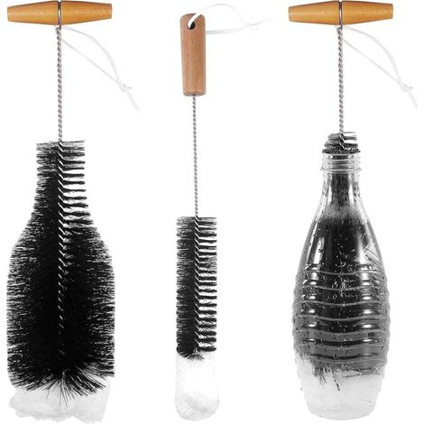 Lot de 2 goupillons de tailles différentes, goupillons de nettoyage, goupillons avec tête en laine douce anti-rayures, pour (1/5)